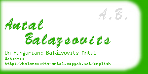 antal balazsovits business card