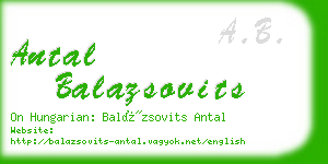 antal balazsovits business card